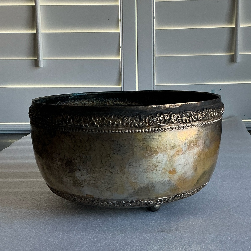Vintage Silver Large Decorative Bowl